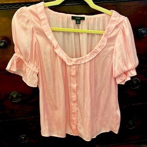 J Crew Pink Satin Top